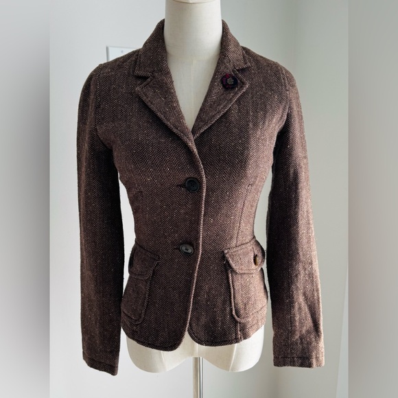 Jacob Jackets & Blazers - Vintage Look - Jacob: Brown Herringbone Blazer